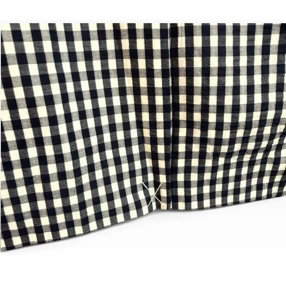 J.Crew Blazer Size 4 NWT Navy White Gingham Check Cotton Contrast Lapel Jacket